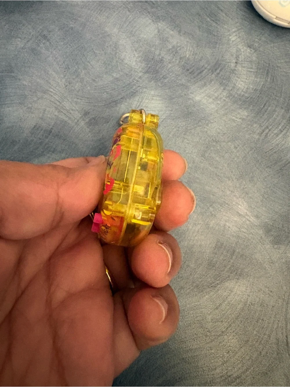Yellow Virtual Pet Keychain by - Yellow/Pink